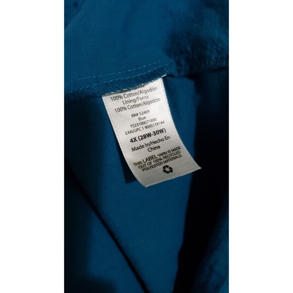 Terra & Sky Women’s Plus Size 4X (28W-30W) Eyelet Babydoll Dress Galapagos Blue - Picture 6 of 9